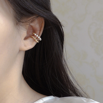 Pearl ear clips women without ear pierced ear bone clip tea series earrings high-end sense niche light luxury French retro temperament earrings