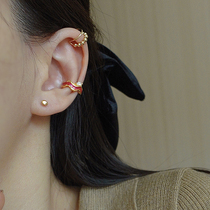 Niche high-end ear bone clip light luxury sterling silver cold wind French style 2022 new trendy ear clip women without ear holes