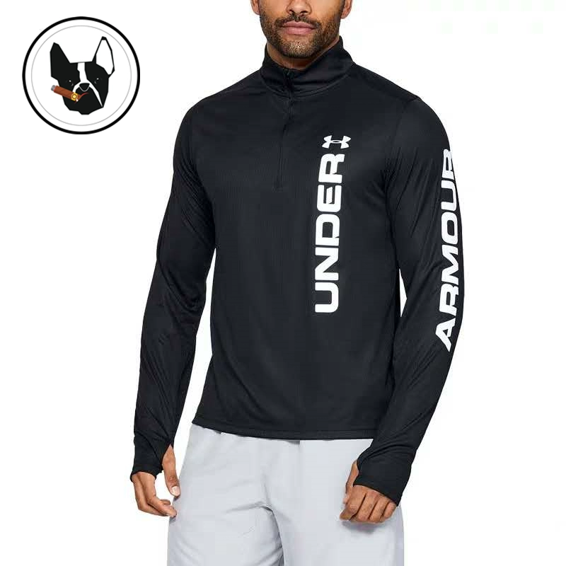 Under Armour UnderArmour UA nam 1/2 dây kéo chạy thể thao áo len dài tay-1342689 - Thể thao lông cừu / jumper