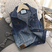 Осенний детский джинсовый модный жилет для мальчиков, куртка без рукавов, коллекция 2021, в западном стиле, градиент