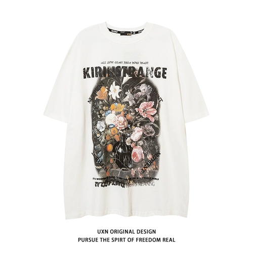 Uxnstudio Оригинал Guo Chao Casual Ins American Retro Hip -Hop Madeny Print