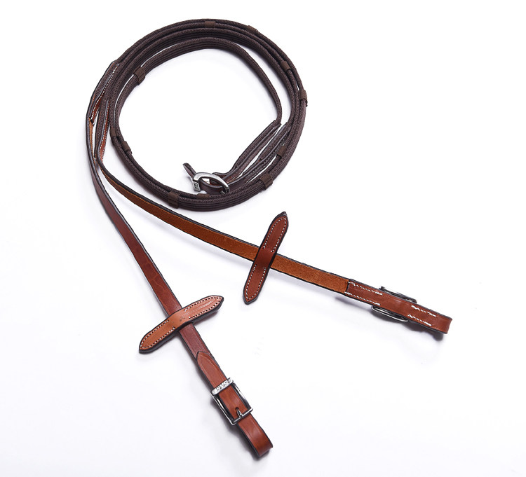Equestrian supplies cowhide reins Saddle accessories water reins Horses are equipped with horse riding reins to lead the horse rope