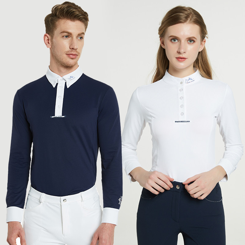 Speed Dry Equestrian Long Sleeve T-shirt Riding POLO Jersey Equestrian Obstacle Racing Costume Men Riding women's equestrian competition Conqueror