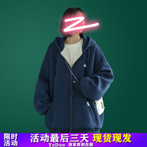 Lamb wool jacket womens winter 2020 new loose Korean sweater plus velvet thickened cotton clothes ins tide winter