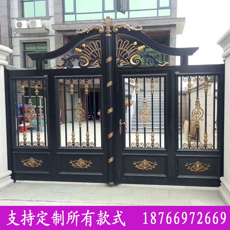Aluminum Art Gate Villa Courtyard Door Aluminum Alloy open door Outer countryside Home Luxury translation Electric double door