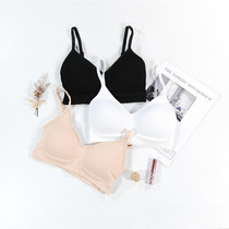 Summer sexy V-neck seamless anti-smooth light-proof chest thick cup small chest gathered chest wrap chest female youth bra