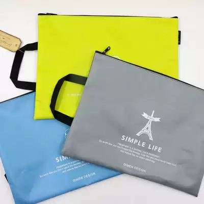 Giant A4 Portable file bag waterproof student Main subject subject classification information bag canvas zipper test paper bag