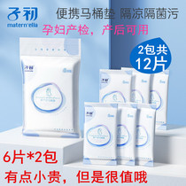 Zichu disposable toilet mat for pregnant women postpartum travel prenatal checkup waiting for delivery waterproof dissolvable toilet paper 6 pieces 2 packs