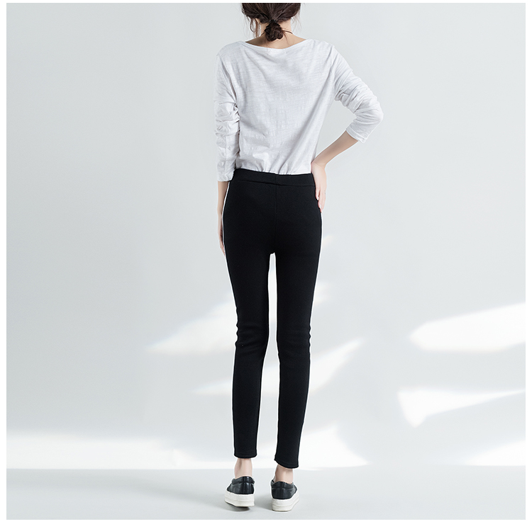 Mùa thu đông mặc quần legging nữ cộng với nhung dày đen béo mm cỡ lớn quần nữ cạp cao cạp quần bút chì quần legging nữ