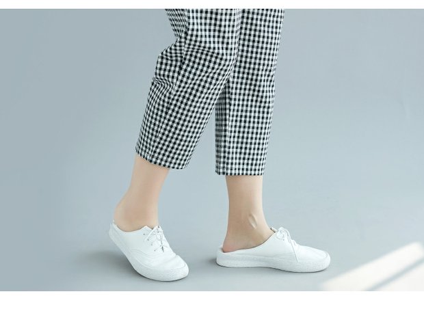 Kích thước lớn của phụ nữ béo MM mùa hè mới đàn hồi eo lỏng cotton kẻ sọc quần harem hoang dã quần mỏng nữ - Quần Harem quần tây nữ công sở