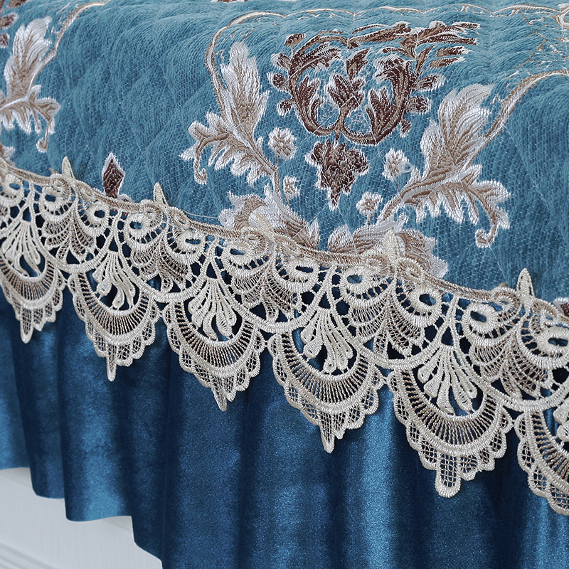 雪尼尔飘窗垫防滑蓝色｜四季通用加厚布艺窗台垫推荐