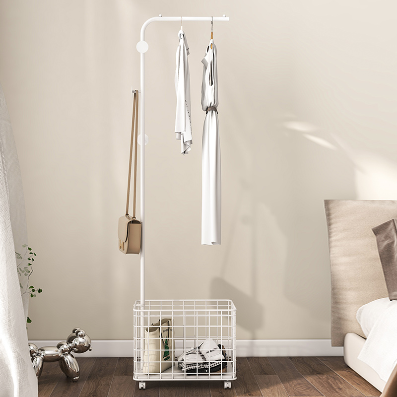 Nordic removable cloakroom Bedrooms on floor clothes shelves Easy clothes hangers Home containing shelf shelves