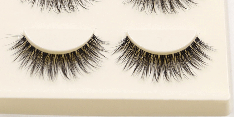Pure handmade lông mi giả tự nhiên trang điểm nude liền mạch trong suốt thân cây 3D lông mi ba chiều mặt cắt ngang 3 cặp vận chuyển lông mi nam châm