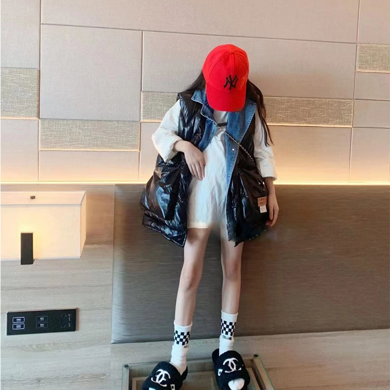 Broken code spike~~ children's down cotton vest children's clothing boys and girls jacket vest outer wear winter thickening