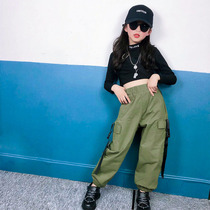 Girls Pants 2020 Spring and Autumn New Korean Version Childrens Boys and Girls Child Workwear Harlan Pants Hip Hop Versatile Military Pants Tide