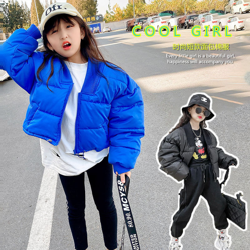 Girl Short cotton clothing Cotton Clothing Foreign Fashion Warm Cotton Clothing CUHK Tong Bun Clothes 2021 Winter Dress New Korean Version Cotton Padded Jacket