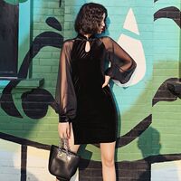 2026 Autumn and Winter New Sexy Improved Cheongsam Young Girl Elegant Slim Velvet Dress