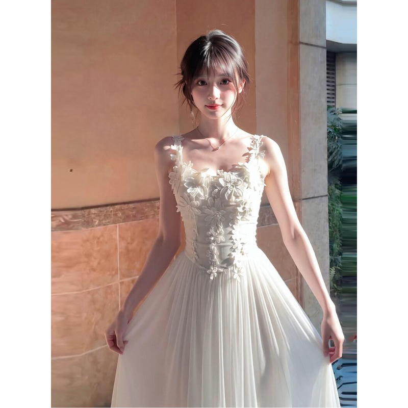 French-Style Evening Dress for Coming-Of-Age Ceremony, Elegant and Classy for Girls, Suitable for Everyday Wear by High-End Students, Can Be Worn for Marriage Registration, Summer Dress French-Style Evening Dress for Coming-Of-Age Ceremony, Elegant and Classy for Girls, Suitable for Everyday Wear by High-End Students, Can Be Worn for Marriage Registration, Summer Dress