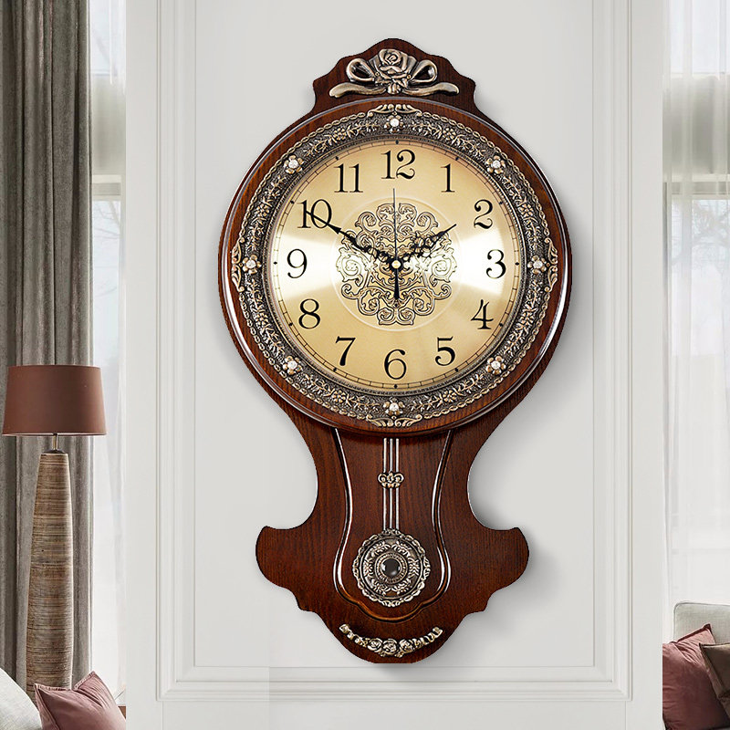 Eurostyle hanging clock living room imitation ancient luxury clock retro art quartz clock table fashion creative pure copper muted hanging watch