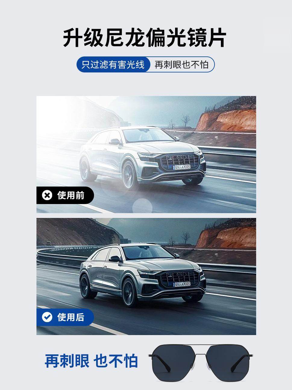 Redmond Driving and Fishing Nylon Polarized Sunglasses Men's High-Definition Sunglasses Men's Glasses Anti-Ultraviolet Glare