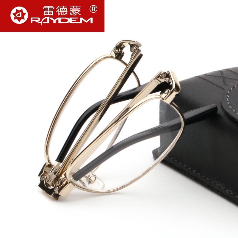 Ultra-light reading glasses Men folding portable high-definition aging glasses Old light glasses Women fashion old people old people flower mirror