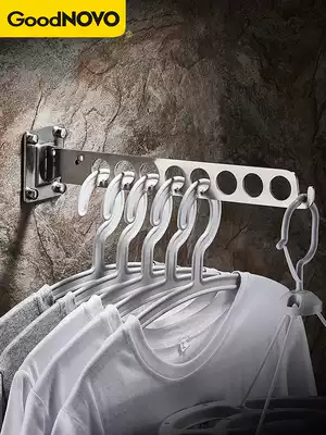 304 stainless steel invisible foldable drying rack wall-mounted non-hole outdoor balcony home toilet toilet