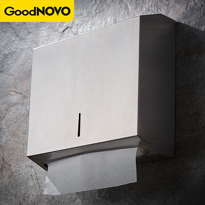 Stainless steel toilet paper box Public powder room toilet toilet wall-mounted toilet paper box Commercial high-grade tissue box