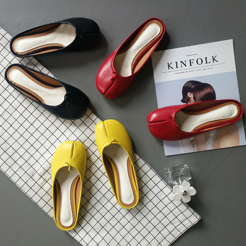 Busy Girl Slippers for Women, Summer Outdoor Fashion Pig's Trotters Split-Toe Shoes, Chic Half-Slippers ins Internet Celebrity Lazy Shoes for Women