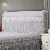 Qiaozhi life European bedside cover padded lace bed back cover Gray Princess wind all-inclusive protective cover