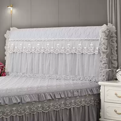 Qiaozhe life European bed cover cotton lace bed Protective case cloth gray Princess wind all-inclusive dust protection cover