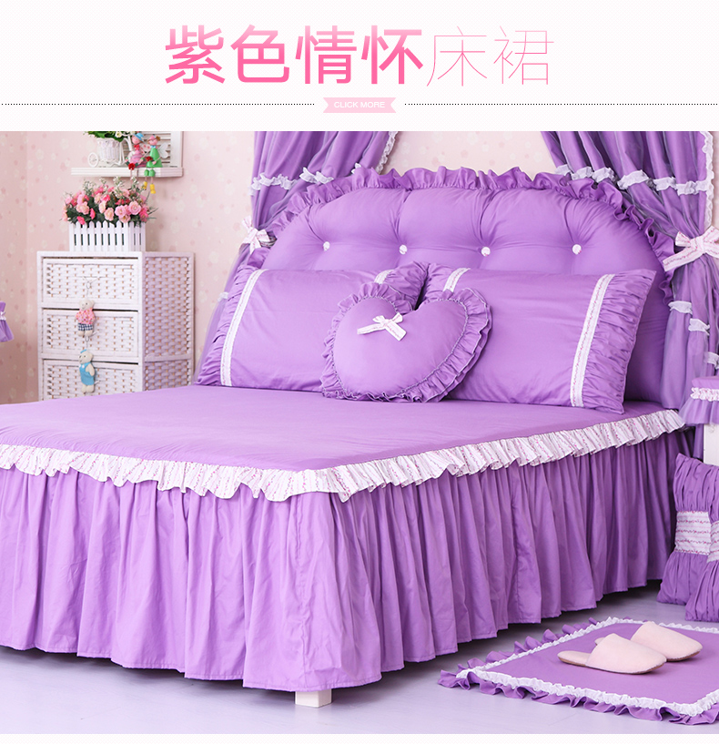 Qiao chúa cuộc sống phong cách một mảnh giường váy cotton doanh nghiệp giường flounced bông bảo vệ nắp trượt bedspread 1.8m - Váy Petti váy giường