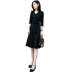 Váy đen 2018 mùa thu mới của phụ nữ Hàn Quốc phiên bản là mỏng trong phần dài V-cổ một từ váy Hepburn nhỏ màu đen ăn mặc mẫu váy xòe A-Line Váy