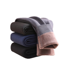 Catman Mens Warm Pants Plus Velvet Thickening Heated Wool Knee Pads Bottoming Long Long Mens Cotton Wool Pants Mens Autumn and Winter