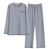 Catman pure cotton pajamas mens spring and autumn long-sleeved trousers 2023 new large size casual mens home wear set