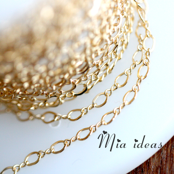 14K gold chain imported from the United States 2 2mm 8-character chain can be used as tail chain ring chain DIY loose chain semi-finished product
