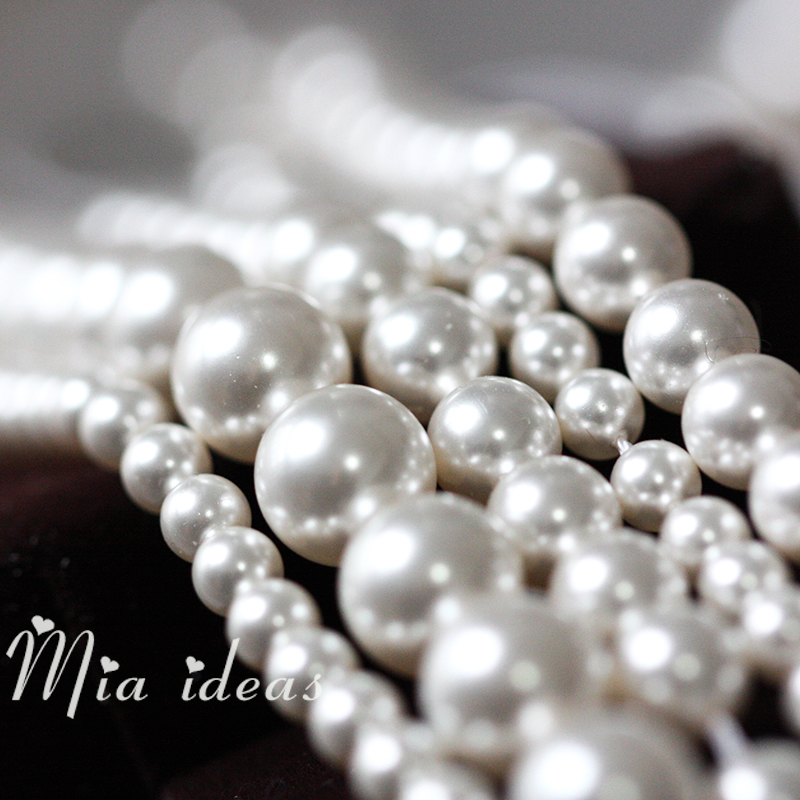 Shuajia Crystal Austrian Pearl Imitation Pearl Full Hole Loose Bead DIY Beaded Handmade Accessories 3-8mm