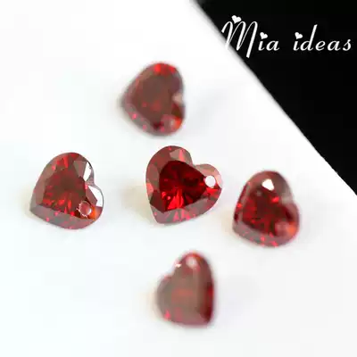Mia produced super flash love pendant single hole heart-shaped zircon pendant DIY handmade jewelry loose bead accessories