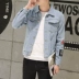 Thu đông 2018 phiên bản Hàn Quốc mới của xu hướng quần áo denim nam lỗ nam áo khoác denim áo khoác trẻ trung hoang dã áo khoác kaki Áo khoác