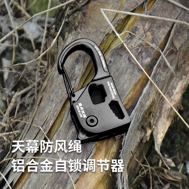 tent ນອກ windproof ເຊືອກ buckle pulley adjuster ຕົນເອງ locking tensioner canopy ເຊືອກ tightener ໂລຫະອັດຕະໂນມັດ tightener