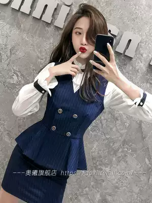 Royal sister suit light mature wind vest overalls female professional temperament dress 2020 Spring and Autumn new three-piece tooling