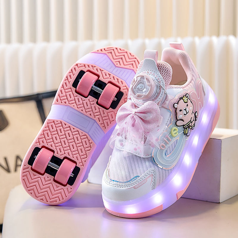 Girls' Roller Shoes, Capibara Sneakers, Rechargeable Wheeled Skates, Boys' Light-Up Shoes, Mesh Roller Skates Girls' Roller Shoes, Capibara Sneakers, Rechargeable Wheeled Skates, Boys' Light-Up Shoes, Mesh Roller Skates