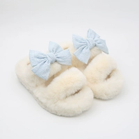 0143-6 Белый фон синий миска с луком и тапочками для волос