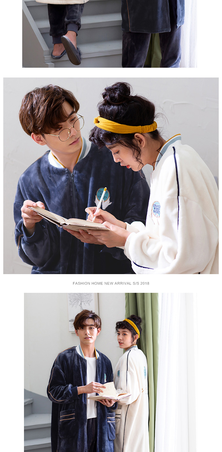 Dễ thương mùa đông vài bộ đồ ngủ san hô nhung nữ phiên bản Hàn Quốc của áo choàng dày flannel người đàn ông dịch vụ nhà áo tắm shop đồ ngủ