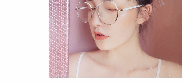 Retro kim loại khung kính lớn văn học khung kính tròn khung nữ thủy triều phẳng gương bảo vệ bức xạ kính khung với nam mắt kính