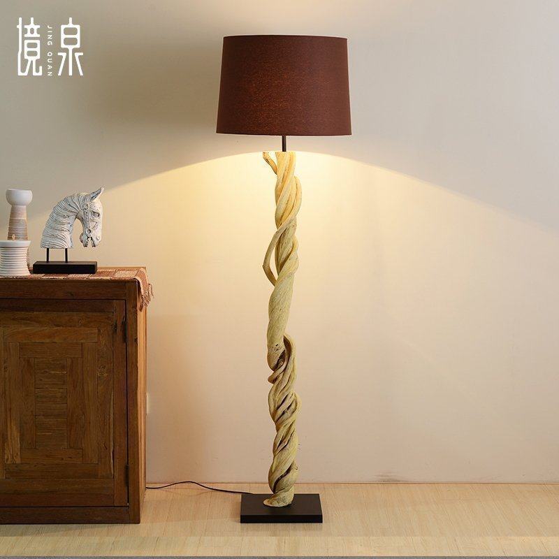 Southeast Asia white vine floor lamp sample room Yu Yiji vertical lighting room sofa lamps