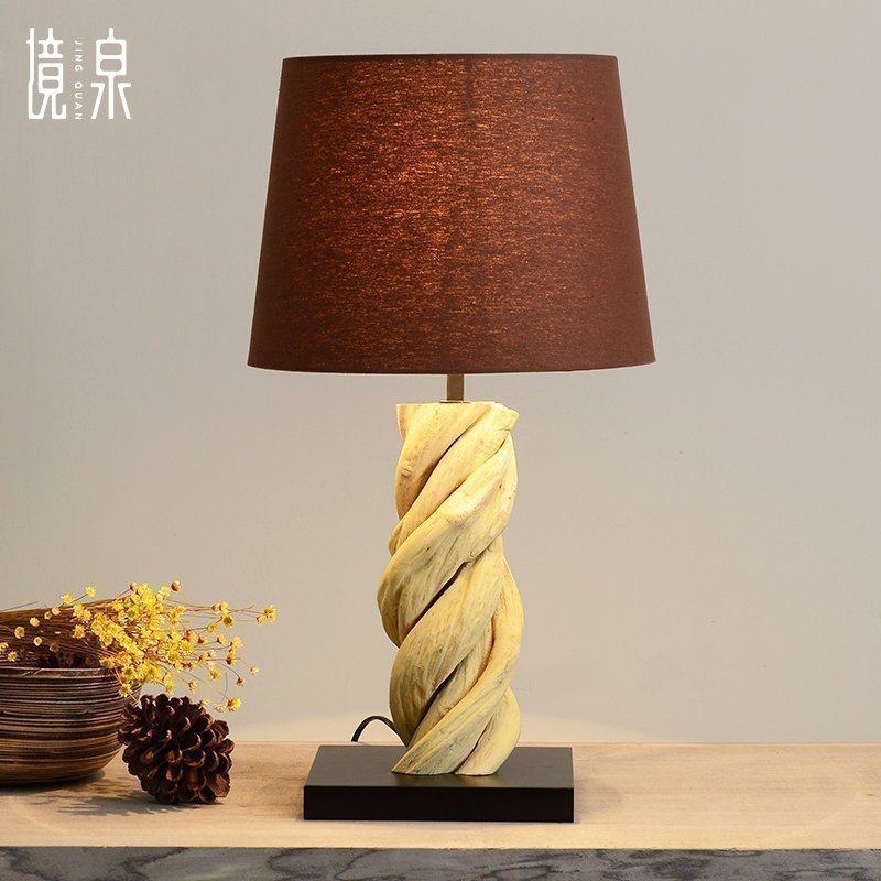 HomeQuan South East Asian white vine tables lamp models room decorative art bedroom minimal hand - made bed lights