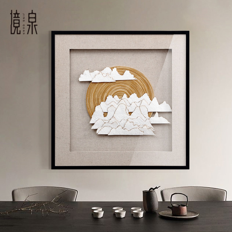 Jingquan new Chinese Zen porch hanging painting living room corridor physical decoration painting model indoor restaurant mural