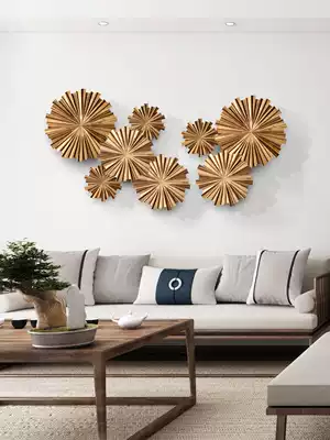 New Chinese style living room background hanging wooden wall decoration hanging three-dimensional entrance wall decoration Wall decoration wall decoration