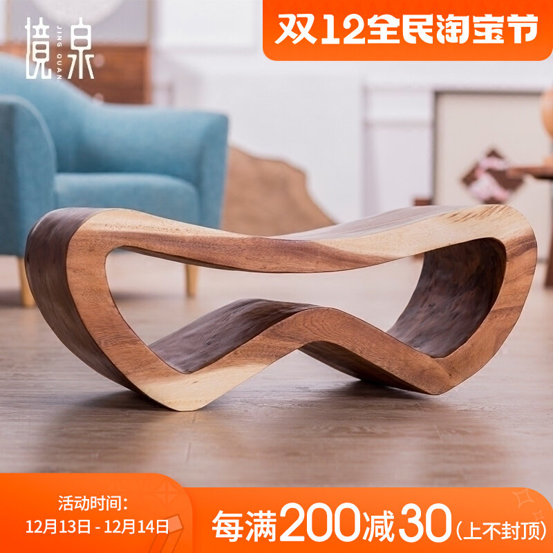 Jingquan log bench porch solid wood shoe changing stool Southeast Asia hotel living room low stool shoe test stool bench