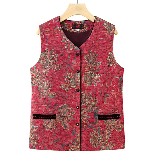 中老年人奶奶装春秋马夹老太太衣服宽松背心妈妈装坎肩上衣女装